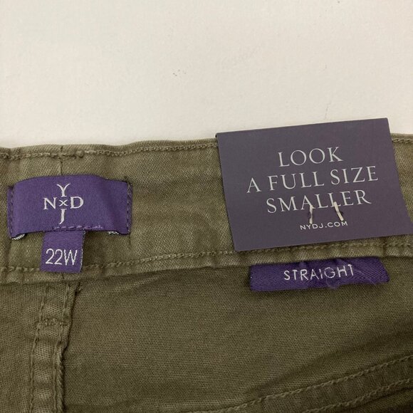 NWT NYDJ Earth Green Straight Leg Jeans Size 22W High Rise Cotton Lift Tuck Tech - Picture 9 of 13